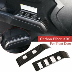Carbon Fiber ABS Front Window Lift Switch Button Cover For Toyota Tacoma 2016-20 - Picture 1 of 6