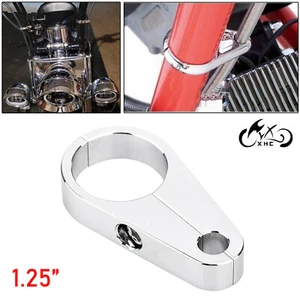 Abrazadera de cable de manillar de cuadro de motocicleta de 1 1/4" embrague freno cromado para Harley XL - Imagen 1 de 12