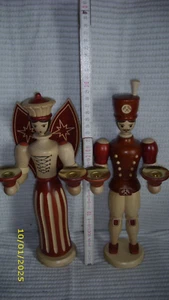 Seiffen Erzgebirge Engel und  Bergmann H 29 cm, Holz - Bild 1 von 8