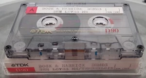 used TDK D90 blank cassette (has label Bock & Harnick demos She Loves/Tenderloin - Picture 1 of 2
