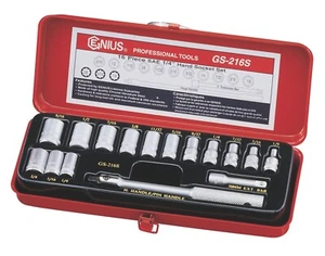 Genius Tools 16 Piece 1/4" Dr. SAE Hand Socket Set - GS-216S - Picture 1 of 1