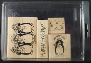 Stampin' Up rubber stamp set, PENGUIN PALS 1999 - Picture 1 of 3