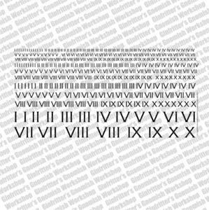 GINFRITTER ROMAN NUMERAL IN BLACK DECALS TRANSFERS COMPATIBLE W/ WARHAMMER - Picture 1 of 2