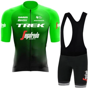 Hombres Verde Ciclismo Jersey Babero Kit Transpirable Secado Rápido Montar Camisa Pantalones Cortos - Imagen 1 de 8