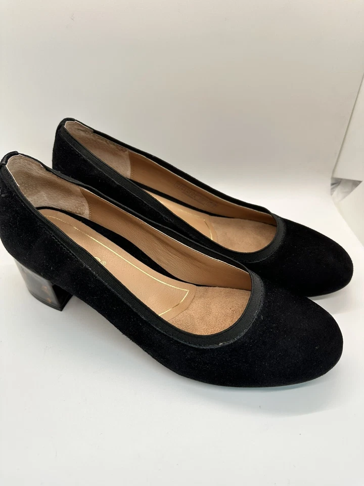 Vionic Womens Sz 8 Natalie Pump Black Suede Tortoise Shell Heel Dress Shoes EUC! - Image 1 of 4