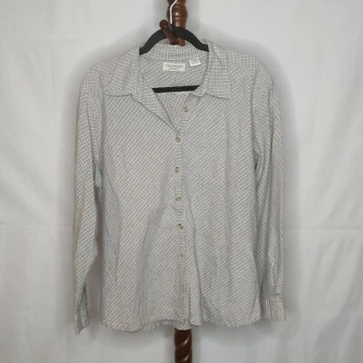 Crossroads Mujer Talla 1X Camisa Estampado Multicolor Cuello Botón LS Foto 1 de 4