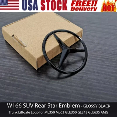 Mercedes-Benz W166 ML GLE OEM Rear Boot Lid Badge Star Gloss Black A1668170016 - Imagem 1 de 4