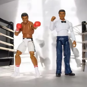 Muhammad Ali WWE Ultimate Edition Boxer Arbitro Action Figure Set di 2 - Foto 1 di 12