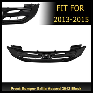Fit 2013 2014 2015 Honda Accord Gloss Black JDM Mod Style Front Bumper Grille - Picture 1 of 7