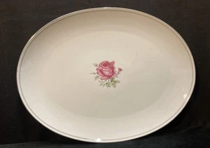 Imperial Rose 6702 Pink Rose Oval Serving Dish 14” - Picture 1 of 12