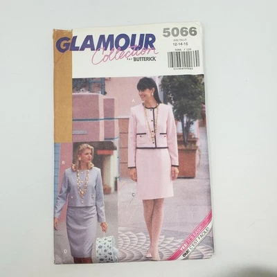 Butterick Glamour 5066  Jacket Blazer Skirt Suit Sewing Pattern Womens 12 14 16 - Image 1 of 4