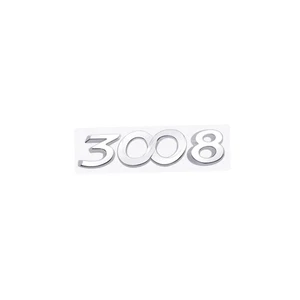 Logo Peugeot 3008 Emblème Chrome Métal Autocollant Arrière Coffre - Imagen 1 de 1