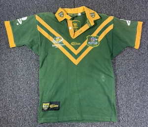 Vintage Australia Kangaroos Jersey Youth 10-12 Years ARL Classic Green Gold - Foto 1 di 15