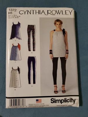 Mini vestido/top, túnica e leggings de malha Simplicity 1372 padrão Misses' 6-14 sem cortes - Imagem 1 de 3