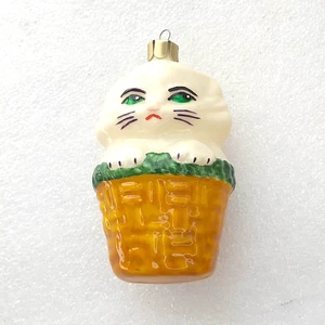 Selten Vintage Weihnachtsschmuck Glas Antik Xmas UdSSR Tannenbaum Deko Kätzchen - Bild 1 von 6
