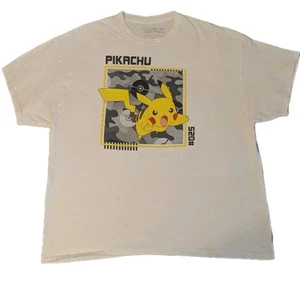 Pokemon Pikachu Mens Graphic Print Stretch Crew Neck T-Shirt 2XL White - Picture 1 of 7