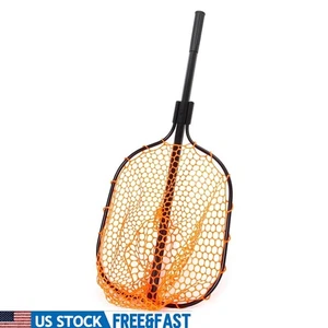 Gummi Netz Fischkescher Verwicklungsfest Zusammenklappbarer Griff Angelausrüstung USA - Bild 1 von 11