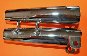 97-4482 97-4483 97-4557 97-4558 PAIR TRIUMPH T150 T160 CHROME FORK SHROUDS UK - Picture 1 of 3