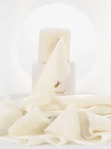 Ivory Velvet Ribbon 2 inch Beige Handmade Fring Frayed Velvet Fabric Ribbon f... - Picture 1 of 7