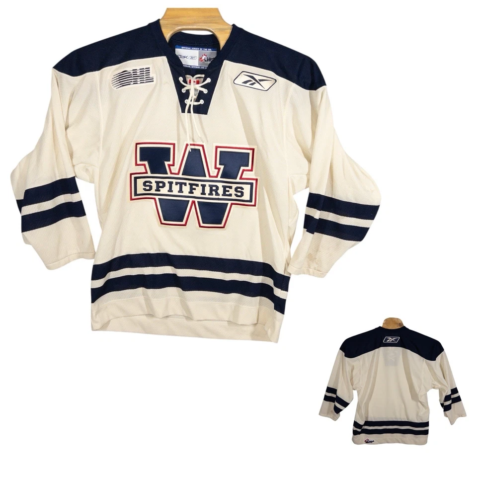 Camiseta deportiva CCM Reebok Windsor Spitfires Winnipeg Jets para hombre mediana NHL CHL hockey Foto 1 de 4