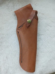 Tan Leather Right Hand Belt Mount Holster 11.5 Inches Unbranded Vintage - Picture 1 of 10
