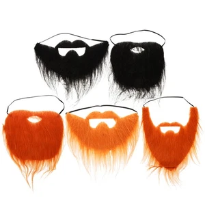 5 Pcs Artificial Beard Decorative Fake Funny Dress up Props - Picture 1 of 12