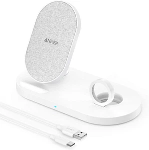 Anker 2 IN 1 Kabellos Ladestation für IPHONE Und Apple Uhr Weiß - Bild 1 von 7