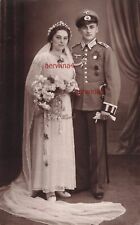 Portrait Hochzeitfoto Soldat mit EK-2 Schützenschnur Degen mit Braut Großfoto