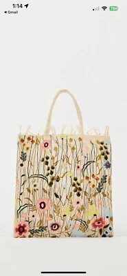 Zara embroidered fabric bag - Image 1 of 4