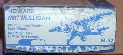 CLEVELAND HOWARD MR. MULLIGAN BALSA WOOD GAS RC AIRPLANE KIT 1948 BOXED M-52 - Image 1 of 4