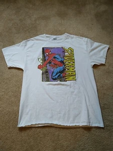 Vintage Y2K Marvel Spider-Man Graphic T-Shirt Men’s Size XL White - Picture 1 of 7