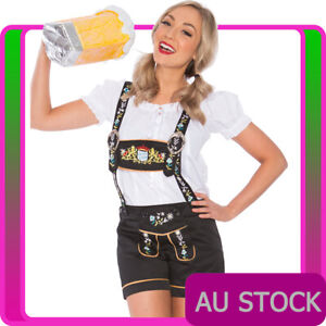 Womens Oktoberfest Costume Beer Maid Wench German Lederhosen Dirdnl Fancy Dress