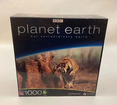 Puzzle 1000 Piece BBC Planet Earth TIGRESS India 2008 SEALED NEW 28"X19" SureLox - Image 1 of 4