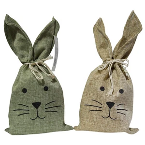 2x Bolsa de regalo Pascua Yute Embalaje de nieve con orejas de conejo Bolsa de Pascua - Imagen 1 de 3