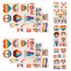  9 Sheets Tatouage Arc En Ciel Stickers Autocollants Pour Garçons Forme De Coeur