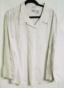 Carolina Colours Plus Stretch White Striped Blouse (Size 26/28W) - Picture 1 of 4