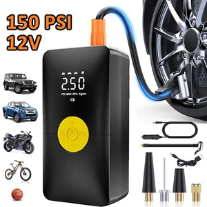 Gonfiatore Pneumatici Auto 150 PSI Pompa Aria Moto Compressore Ricaricabile Portatile - Foto 1 di 12