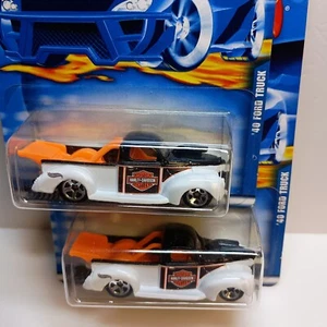 Hot Wheels 2001 # 156 '40 Ford Truck - weiß Harley-Davidson - 2 Stück - Bild 1 von 10