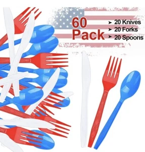 tableware cutlery set fourth of july memorial independence decor dinnerware - Picture 1 of 6