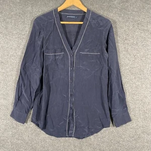 Sportscraft Shirt Womens 8 Blue Button Up Silk Formal Career Corporate Ladies - Picture 1 of 15