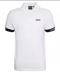 Barbour International Mens Premium Heim Polo Shirt White Size X Large - Picture 1 of 4