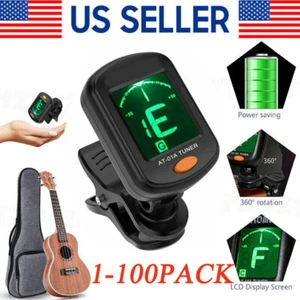 LCD Clip On Chromatic Acoustic Electric Guitar Bass Ukulele Banjo Violin Tuner - Picture 1 of 9