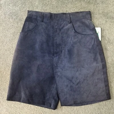 NUEVO CON ETIQUETAS PANTALONES CORTOS VINTAGE PARA MUJER BP NORDSTROM CUERO CINTURA ALTA AZUL MARINO S Foto 1 de 4
