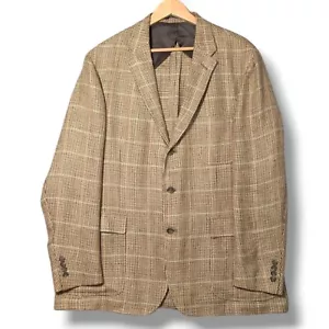 Polo Ralph Lauren Linen Silk Blazer Men's 46R Houndstooth Check Sports Jacket - Picture 1 of 19