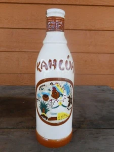 Vintage Empty Kahlua Bottle Bar Decor Man Cave Mexico White Brown - Picture 1 of 12