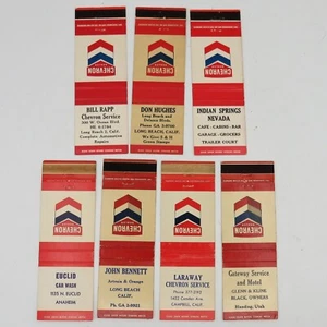 Vintage Lot 7 CHEVRON Gas Service Station MATCHBOOK Covers 1950s XLNT COND!! - Picture 1 of 4