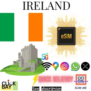 [eSIM] Ireland Travel e-SIM Données 4G/5G haute vitesse pendant 30 jours (données uniquement) - Photo 1 sur 1