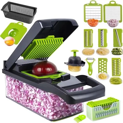 Vegetable Chopper 16 in 1 Salad Fruit Mandolin Slicer Food Dicer Cutter Peeler.
