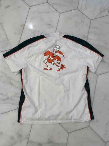 Adidas White Miami Hurricanes Football Strategy 1/2 Zip SS Jacket (Men’s Size L) Cover