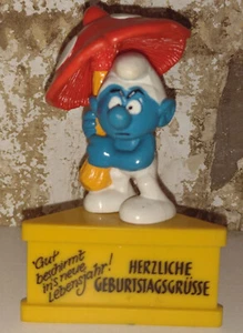 Sockelschlumpf - 55134 - Schlumpf mit Schirm - Geburtstag Peyo Schleich - Bild 1 von 4